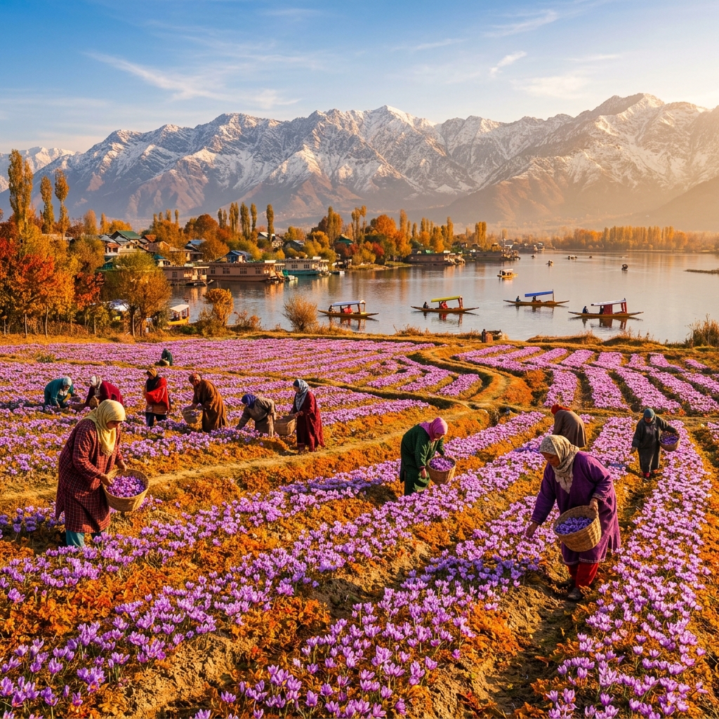 Beautiful Kashmir valley landscape